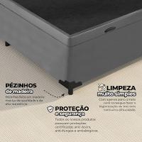 Cama Box Baú Solteiro 88x188x41cm + 1 Travesseiro Fl - Colchomax Cinza Sintético - 5