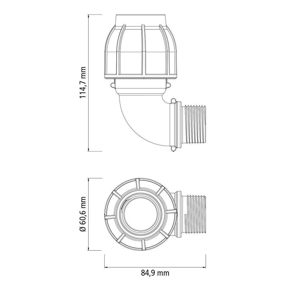 Cotovelo 90º De Compressão Rosca Macho 32 Mm X 1 Tramontina Para Mangueiras De Pead Tramontina - 2