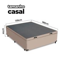 Cama Box Baú Casal 138x188x41cm + 2 Travesseiros Fl - Colchomax Bege Sintético - 2
