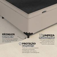 Cama Box Baú Casal 138x188x41cm + 2 Travesseiros Fl - Colchomax Bege Sintético - 5
