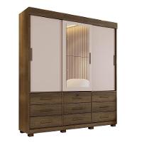 Roupeiro Turim 3 Portas E 9 Gavetas Imbuía/off - 2