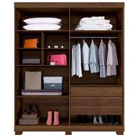 Roupeiro New Supremo 4 Portas E 3 Gavetas Imbuía/off - 3