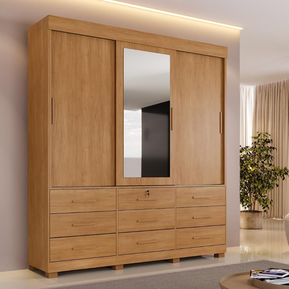 Roupeiro Turim 3 Portas E 9 Gavetas Cinamomo - 1