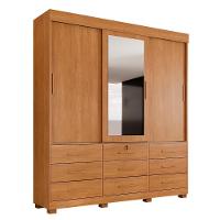 Roupeiro Turim 3 Portas E 9 Gavetas Cinamomo - 2