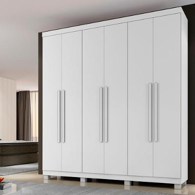 Roupeiro Verona 6 Portas 3 Gavetas Branco