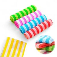 Kit 5 Panos De Microfibra 30x30cm Alta Absorção Limpeza Toalha Listrada - 2