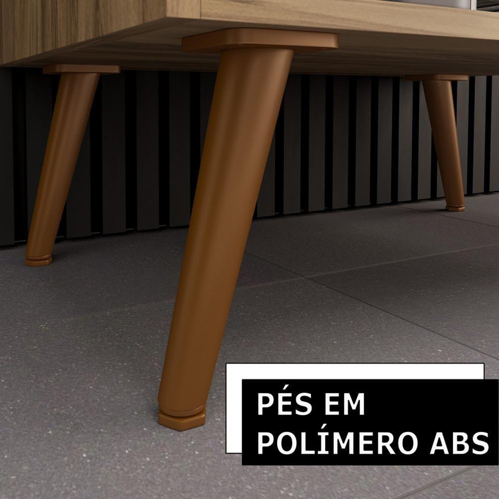 Balcão Gabinete Para Banheiro Com Pés 60cm Lionel B06 Branco Nogal - Lyam Decor - 8