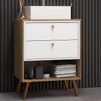 Balcão Gabinete Para Banheiro Com Pés 60cm Lionel B06 Branco Nogal - Lyam Decor - 2