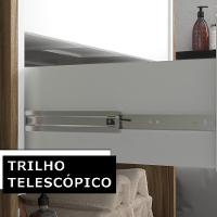 Balcão Gabinete Para Banheiro Com Pés 60cm Lionel B06 Branco Nogal - Lyam Decor - 6