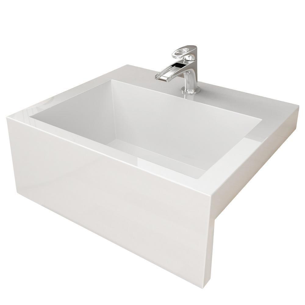 Balcão Gabinete Para Banheiro Com Pés E Cuba 80cm West B06 Branco Faia - Lyam Decor - 5