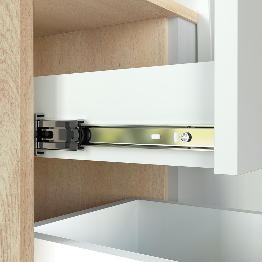 Balcão Gabinete Para Banheiro Com Pés E Cuba 80cm West B06 Branco Faia - Lyam Decor - 9