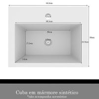 Balcão Gabinete Para Banheiro Com Pés E Cuba 80cm West B06 Branco Faia - Lyam Decor - 10
