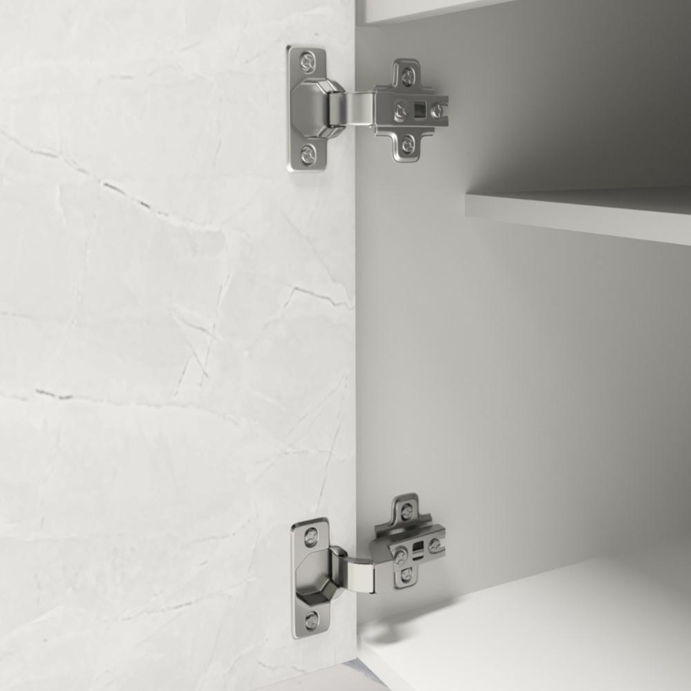 Balcão Gabinete Para Banheiro Suspenso 80cm Moira B06 Branco Cristal Noce Amêndoa - Lyam Decor - 8