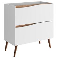 Balcão Gabinete Para Banheiro Com Pés 80cm Evie B06 Branco Tau - Lyam Decor - 1