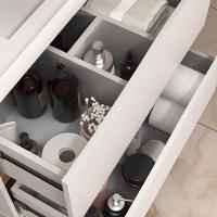 Balcão Gabinete Para Banheiro Com Pés 80cm Evie B06 Branco Tau - Lyam Decor - 7