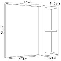 Armário Para Banheiro Com Espelho 60cm Ramona B06 Branco Carvalho - Lyam Decor