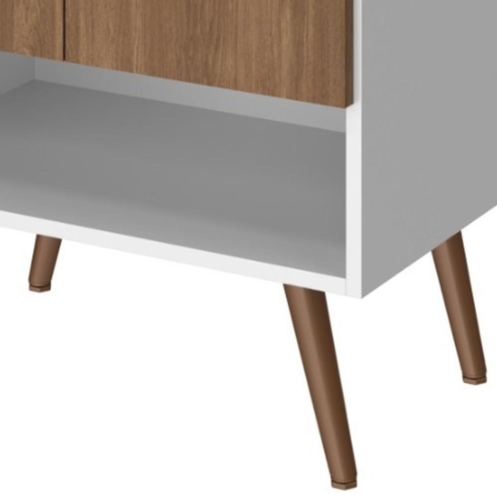 Balcão Gabinete Para Banheiro Com Pés 60cm Ramona B06 Branco Carvalho - Lyam Decor - 6