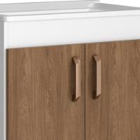 Balcão Gabinete Para Banheiro Com Pés 60cm Ramona B06 Branco Carvalho - Lyam Decor - 7