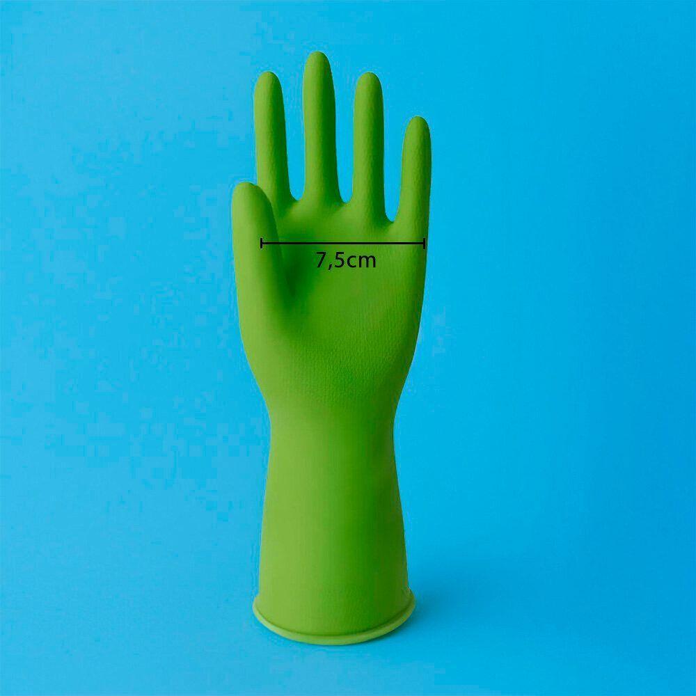 Kit 3 Pares De Luvas De Látex Verde Para Proteção Química - Tamanho P - 5