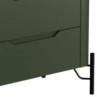 Kit 02 Mesas De Cabeceira Orgânica 3 Gavetas Pés Industrial Preto Bliss I03 Musgo - Lyam Decor - 5