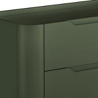 Kit 02 Mesas De Cabeceira Orgânica 3 Gavetas Pés Industrial Preto Bliss I03 Musgo - Lyam Decor - 6