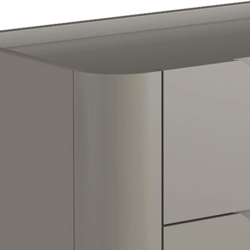 Kit 02 Mesas De Cabeceira Orgânica 2 Gavetas Pés Industrial Preto Bliss I03 Grigio - Lyam Decor - 6