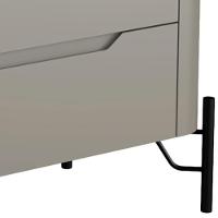 Kit 02 Mesas De Cabeceira Orgânica 2 Gavetas Pés Industrial Preto Bliss I03 Grigio - Lyam Decor - 5