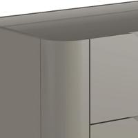 Mesa De Cabeceira Orgânica 2 Gavetas Pés Industrial Preto Bliss I03 Grigio - Lyam Decor - 6