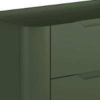 Mesa De Cabeceira Orgânica 2 Gavetas Pés Industrial Preto Bliss I03 Musgo - Lyam Decor - 6