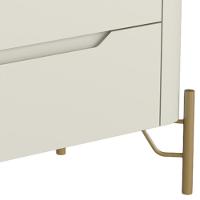 Mesa De Cabeceira Orgânica 2 Gavetas Pés Industrial Dourado Bliss I03 Luna - Lyam Decor - 6