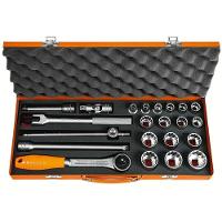 Maleta Com Soquetes Estriados E Acessórios 1-2 Polegadas - 22 Peças Tramontina Pro Tramontina - 1