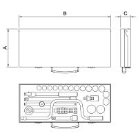 Maleta Com Soquetes Estriados E Acessórios 1-2 Polegadas - 22 Peças Tramontina Pro Tramontina - 2