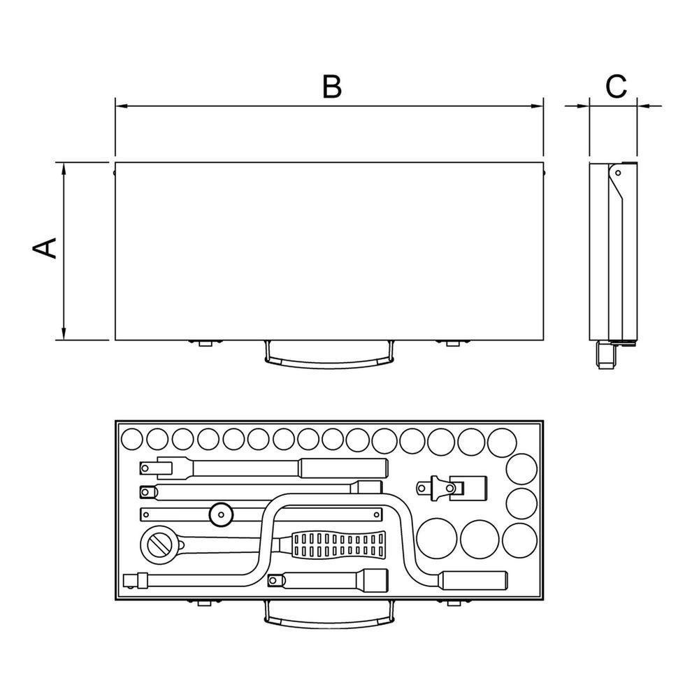 Maleta Com Soquetes Sextavados E Acessórios 1-2 Milímetros - 26 Peças Tramontina Pro Tramontina - 2