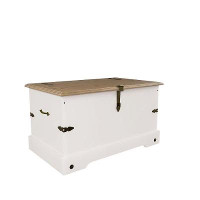 Baú Organizador Com Tampo De Madeira Smile Branco