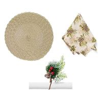 Kit Mesa Posta Copa E Cia 2 Lugares Starry Gold Pinhas - 1