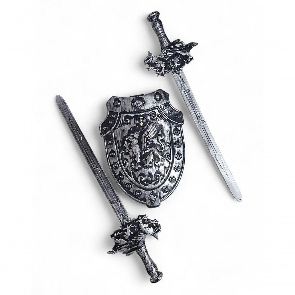 Kit Medieval 2 Espadas Escudo Grifo Combate Infantil Jr0951 - 1