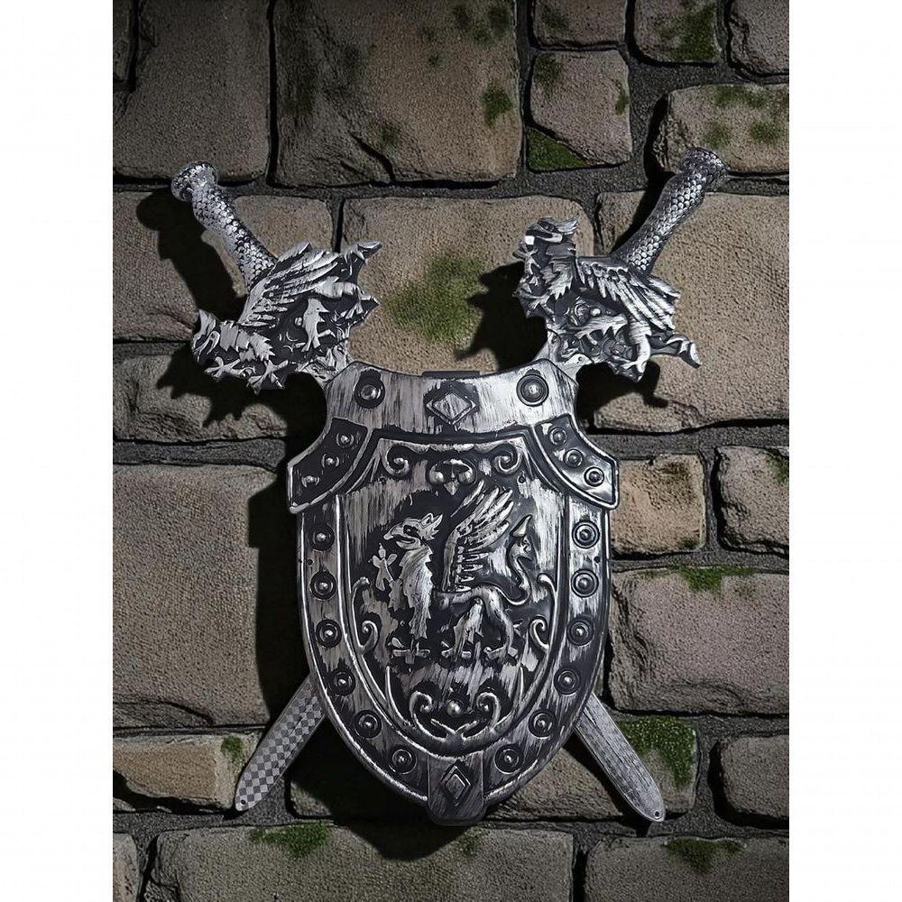 Kit Medieval 2 Espadas Escudo Grifo Combate Infantil Jr0951 - 2