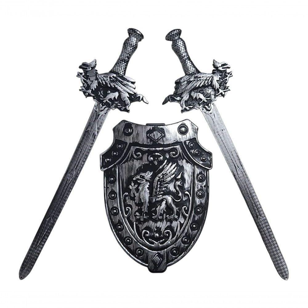 Kit Medieval 4 Espadas Escudo Grifo Combate Infantil Jr0951 - 4