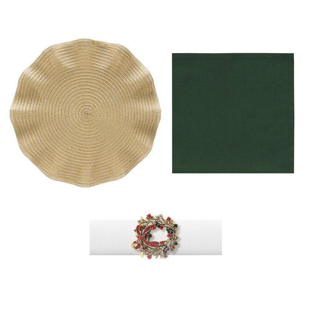 Kit De Mesa Posta Copa E Cia 4 Lugares Wave Guirlanda - 1