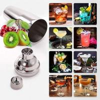 Kit Coqueteleira Profissional Inox 750ml Acessórios Completo Com Suporte Em Bambu Bar E Drinks - 6