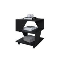 Kit Com 2 Mesa De Cabeceira Spin Para Quarto Casal Poquema Preto - 4