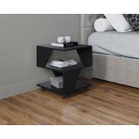 Kit Com 2 Mesa De Cabeceira Spin Para Quarto Casal Poquema Preto/branco - 2