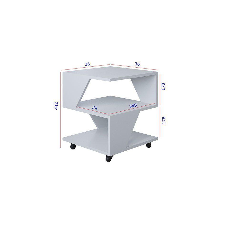 Kit Com 2 Mesa De Cabeceira Spin Para Quarto Casal Poquema Branco - 3