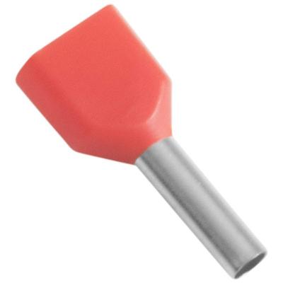 Terminais Conexão Tubulares Duplos Tramontina Cobre Estanhado Nylon 1,0 Mm² X 8 Vermelho 100 Peças Tramontina