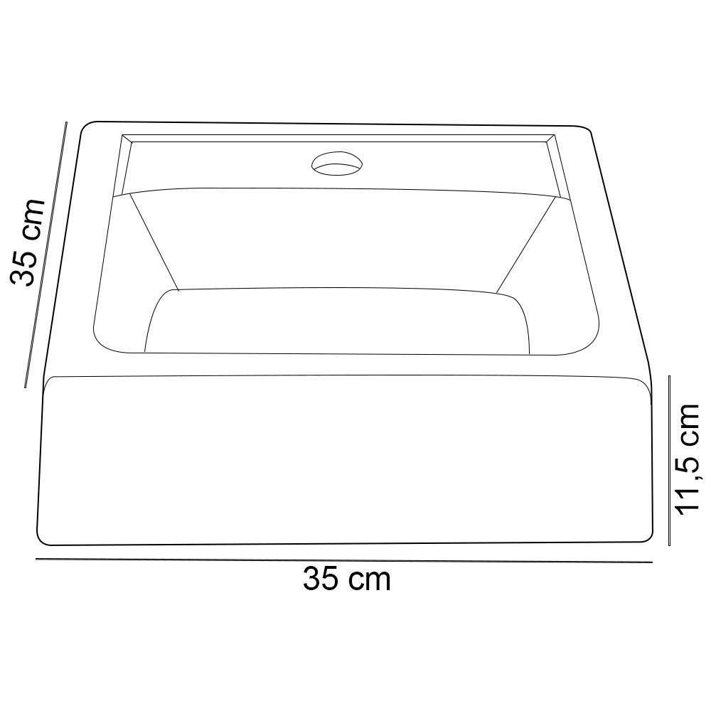 Conjunto Para Banheiro Gabinete Com Pés Cuba E Armário Lionel B06 Branco Nogal - Lyam Decor - 7