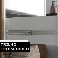 Conjunto Para Banheiro Gabinete Com Pés Cuba E Armário Lionel B06 Branco Nogal - Lyam Decor - 9