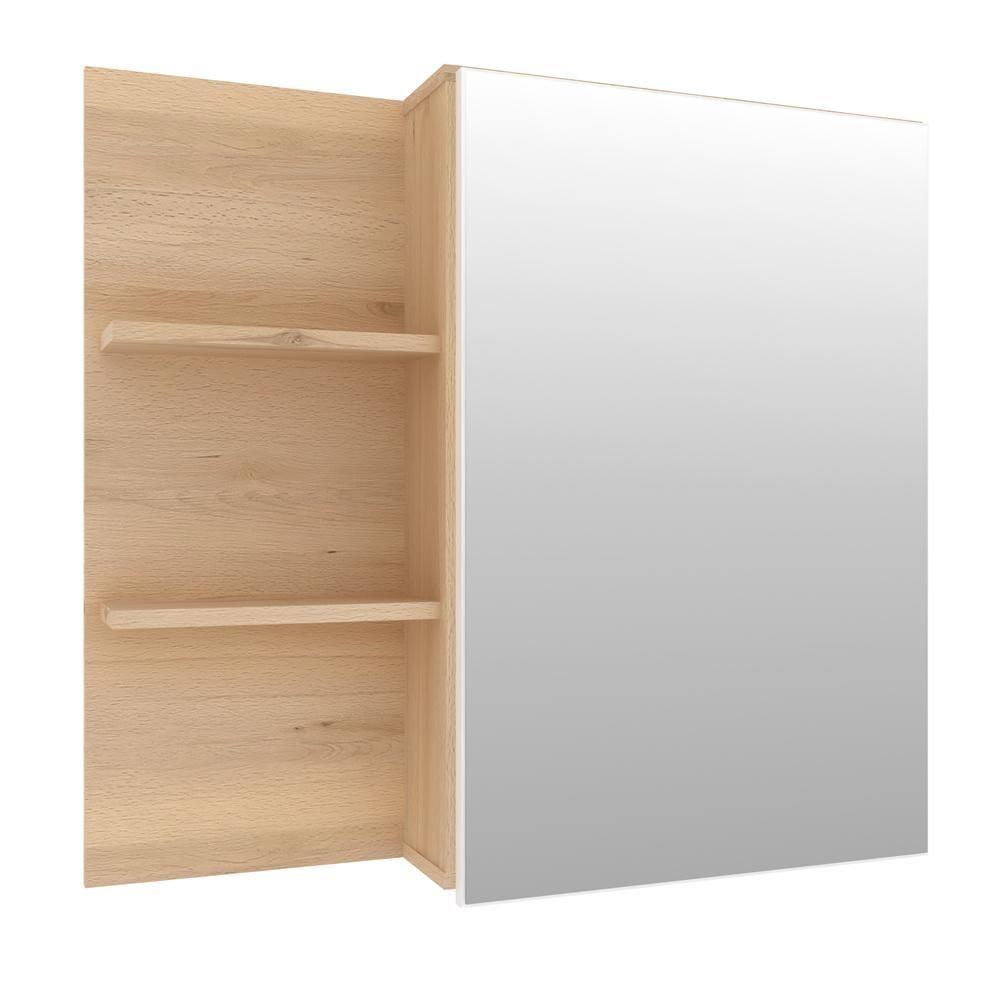 Conjunto Para Banheiro Balcão E Armário Com Pés 80cm West B06 Branco Faia - Lyam Decor - 9