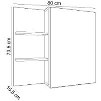 Conjunto Para Banheiro Balcão E Armário Com Pés 80cm West B06 Branco Faia - Lyam Decor - 7