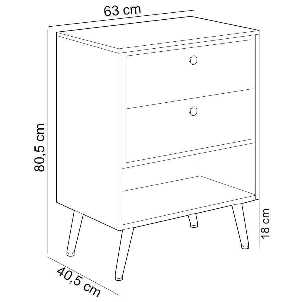 Conjunto Para Banheiro Balcão E Armário Com Pés 60cm Lionel B06 Branco Nogal - Lyam Decor - 6