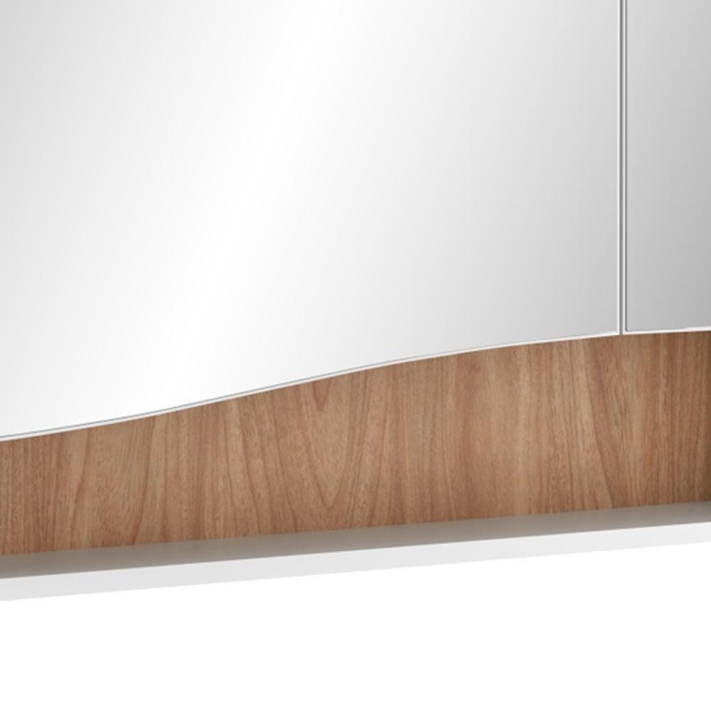 Conjunto Banheiro Gabinete Com Pés E Armário Com Espelho 80cm Evie B06 Branco Tau - Lyam Decor - 10